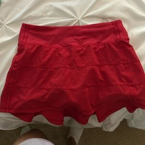 Red lululemon Pace rival skirt size 2
